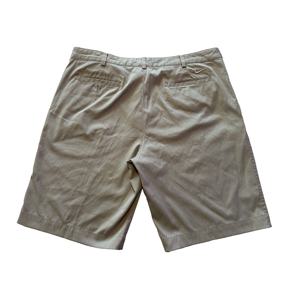 Nike Golf Dri Fit Khaki/Tan Shorts, Size 38x11 Flat Front Chinos - Picture 2 of 9